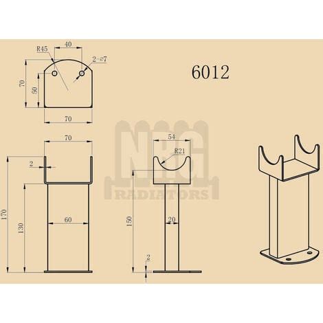 Floor Mounting Feet Support Legs Kit For Flat Panel Designer Radiator