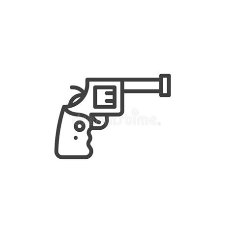 Pixel Art Gun Revolver Vintage Stock Illustration Illustration Of