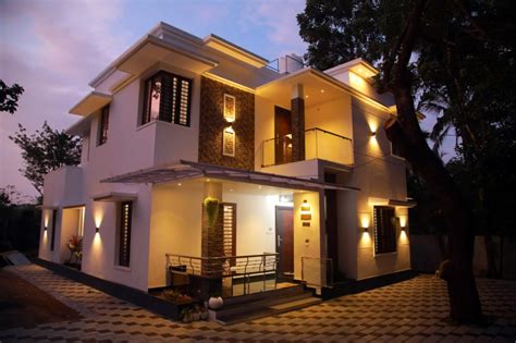 1818 Sq Ft 4BHK Contemporary Style Two Storey Home At 4 Cent Plot Free