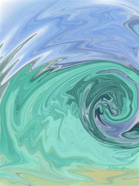 Trippy Beach Wave Digital Art By Barb Robinson Fine Art America