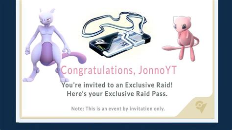 Exclusive Raid Passes Pokemon Go Mewtwo Raids Select Trainers