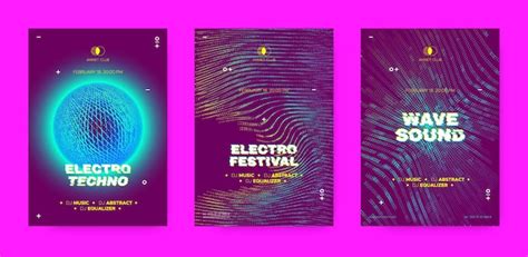 Disco flyer für elektronische musikfestival dj poster vorlagen