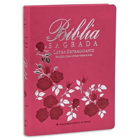 B Blia Sagrada Jo O Ferreira De Almeida Letra Extragigante Capa Pink