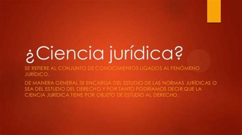 ¿ciencia Jurídica