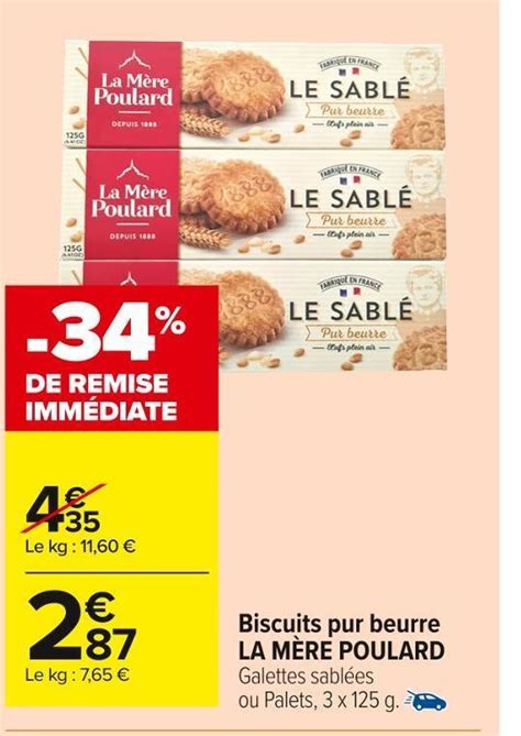 Promo La M Re Poulard Biscuits Pur Beurre Chez Carrefour Market