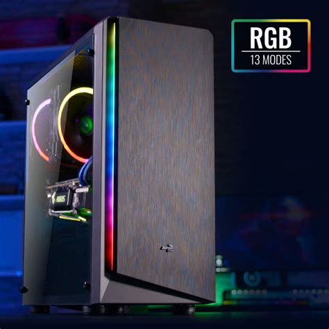 Gabinete Aerocool RIFT BG Negro RGB Mid Tower Case Cristal