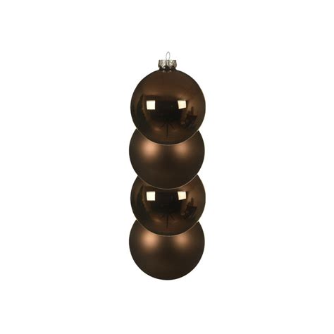 Decoris Kerstballen 4 Stuks Glas Walnoot Bruin 10 Cm Leen Bakker