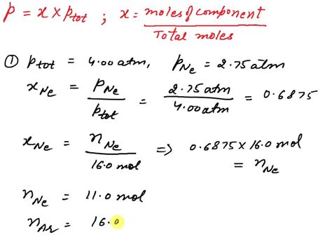 SOLVED A Gas Mixture Of Ne And Ar Has A Total Pressure Of 4 00 Atm And