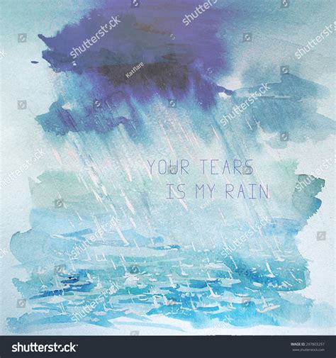 Vector Watercolor Hand Drawn Illustration Rain Stock Vector (Royalty ...