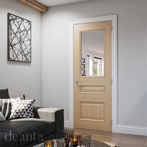 Deanta Windsor Prefinished Oak Bevelled Glazed Fsc Internal Door