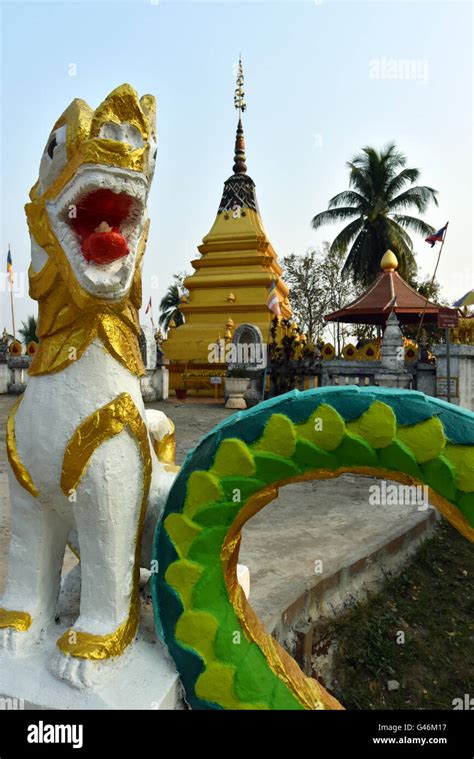 Wat Chomkao Manilat Temple In Huay Xai Capital Of Bokeo Province Laos