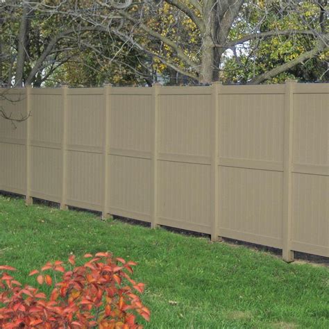 Weatherables Augusta Ft H X Ft W Khaki Vinyl Privacy Fence Panel