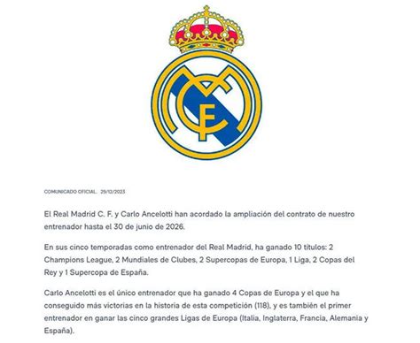 Carlo Ancelotti Renueva Con Real Madrid Hasta 2026 Y Brasil Se Queda