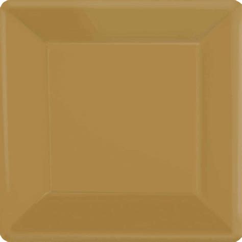 Amscan Square Paper Plates 20 Pack 17cm Gold Big W