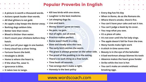 50+ Popular Proverbs in English - Word Coach