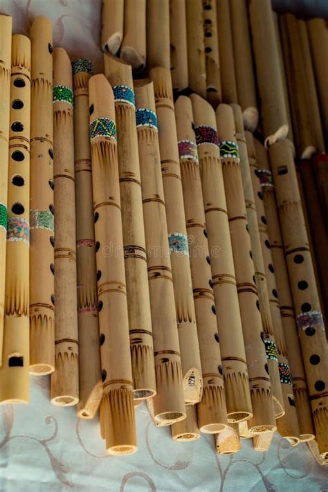 Dozens of Handmade Bamboo Flutes in Display Stock Image - Image of culture, instrument: 131944259