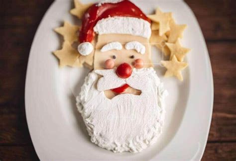 Santa Claus Face Plate With Festive Decorations Stock Photo Creative