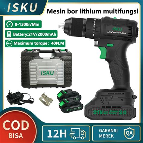 Jual Isku Lithium Electric Drill V In Bor Listrik Dual Battery