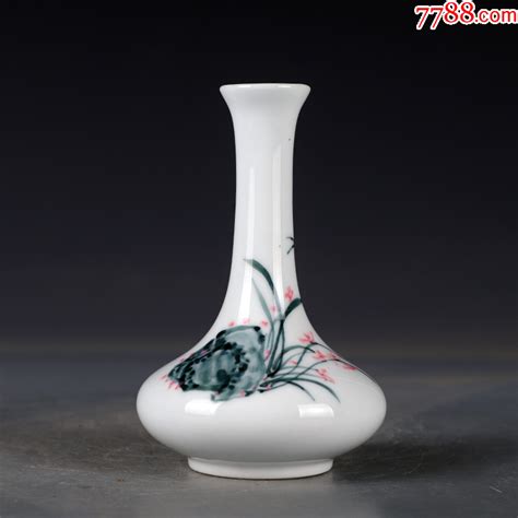 老厂货瓷器釉中彩手绘兰花蝴蝶赏瓶插花瓶 价格380元 Au36317776 彩绘瓷彩瓷 加价 7788收藏收藏热线