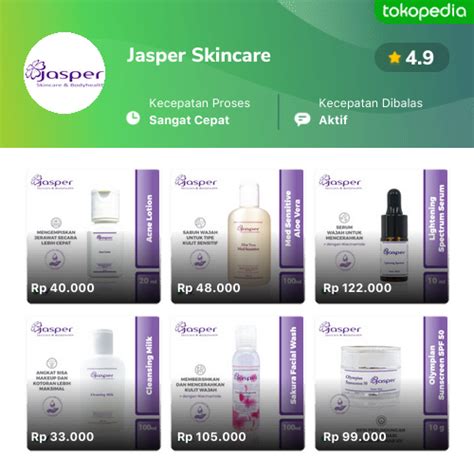 Jasper Skincare Produk Resmi And Terlengkap Tokopedia