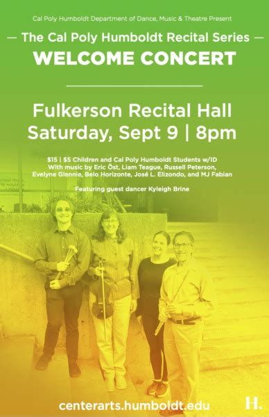 The Cal Poly Humboldt Recital Series Welcome Concert September 9th