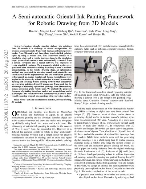 A Semi Automatic Oriental Ink Painting Framework For Robotic Drawing