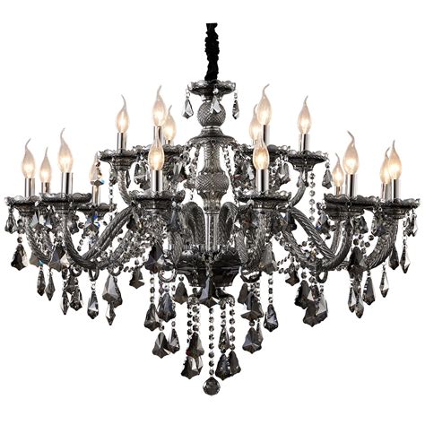 Uboxin Modern Luxury K Crystal Chandelier Light Large Smoky Gray