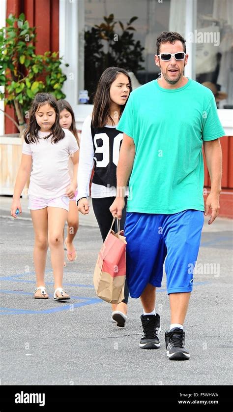 Actor Adam Sandler Takes His Daughter For Lunch With Her Friends In Brentwood Featuring Adam