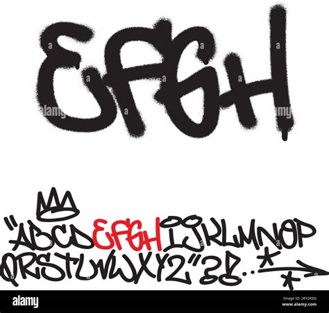 Spray Graffiti Tagging Font Letters E F G H Part 2 Stock Vector Image And Art