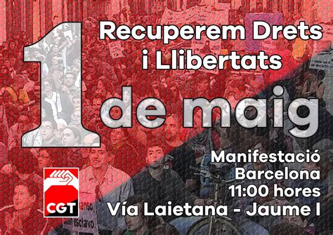 CGT llama a la movilización en Barcelona por el 1 de mayo Tercera