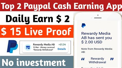 Top Paypal Cash Earning Apps Live Payment Proof Today Paypal