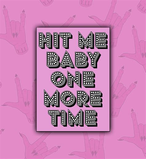 Hit me baby one more time lyrics song music poster print | Etsy