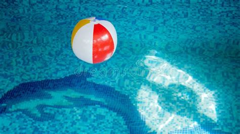 Closeup Image Of Inflatable Beach Ball In Swimming Pool Perfect Image