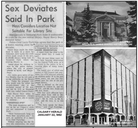 Calgary “sex Deviates” Saved Library Calgary Gay History