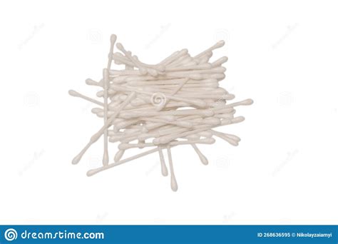 Group Of White Cotton Buds Isolated On White Background Stock Image