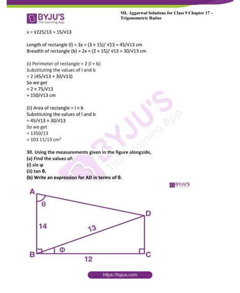 Ml Aggarwal Solutions For Class Chapter Trigonometric Ratios