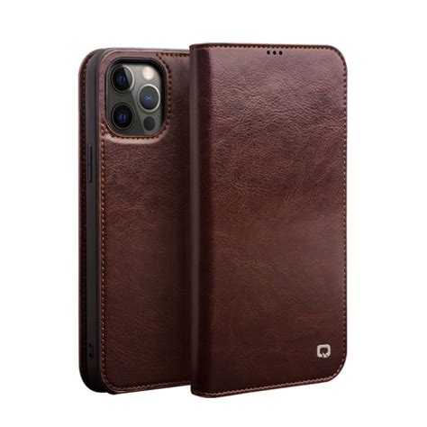 QIALINO Eleganckie Skórzane Etui Pokrowiec do iPhone 12 iPhone 12 Pro