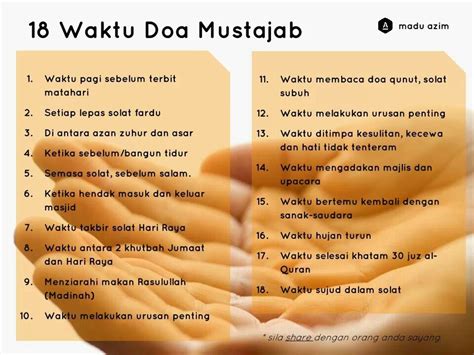 Waktu Doa Mustajab Doa Islam Islamic Messages Doa