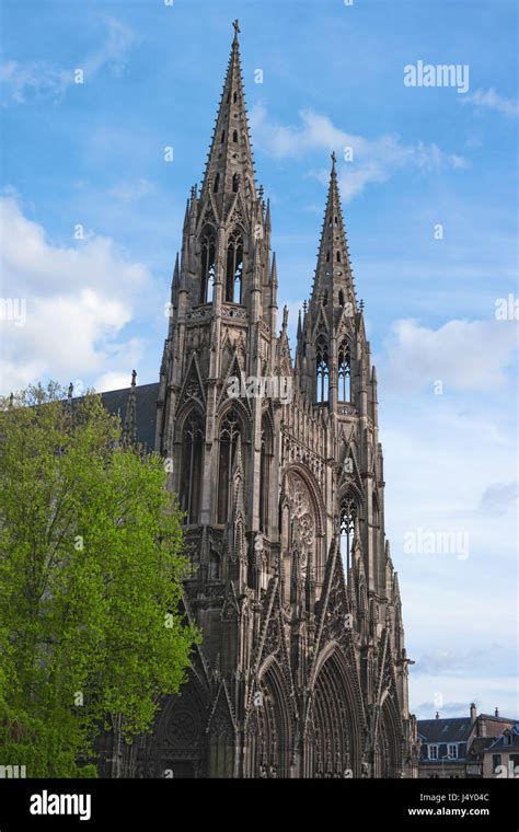 Church of St. Ouen, Rouen, Normandy, France, Europe. Old large gothic ...