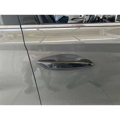 Carbon Fiber Abs Side Door Handle Cover Trim Fit For Hyundai Sonata Dn