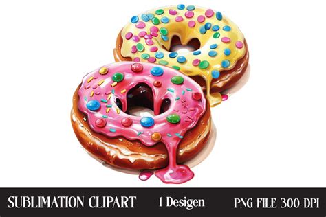 Watercolor Donuts Clipart Png Graphic By Creative Design House