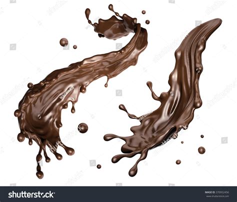 Coffee Hot Dark Chocolate Dynamic Splashing Stock Illustration