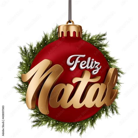 Selo 3d Feliz Natal Brasil Isolado Stock Illustration Adobe Stock