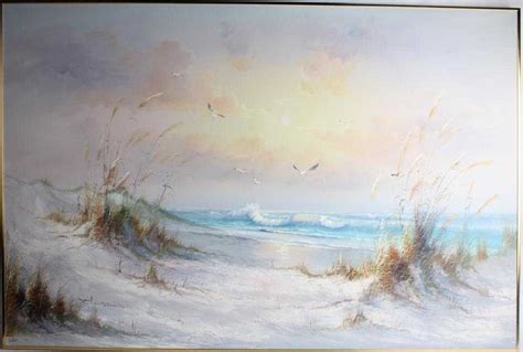 J Thompson Seascape Oil On Canvas