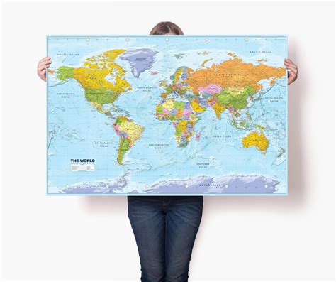 Political Accurate World Map Poster Detailed World Map Print - Etsy UK