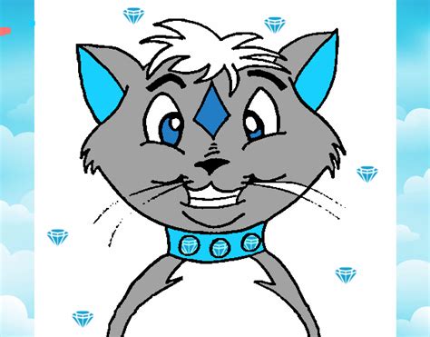 Dibujo De Gato Con Collar Pintado Por En Dibujos Net El D A A