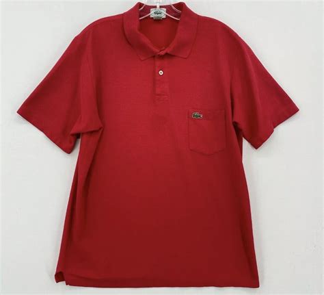 Vtg 80s 90s Izod Lacoste Polo Shirt Mens Large Red Sh Gem