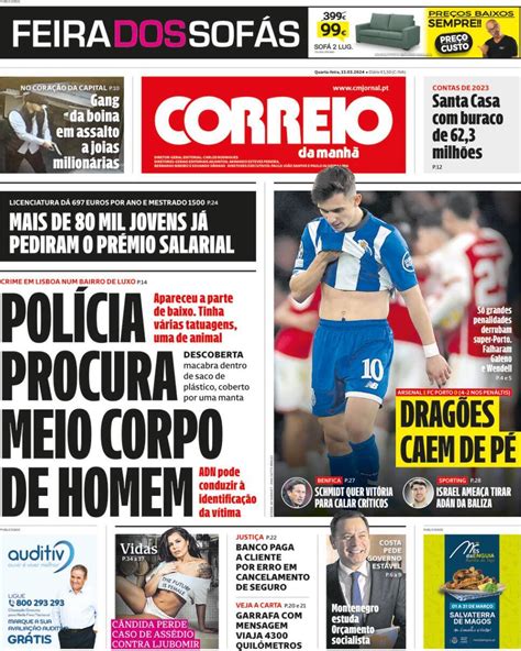 Capa Correio da Manhã 13 março 2024 capasjornais pt