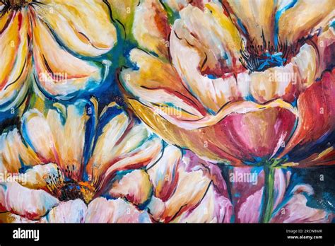 painting of open tulips Stock Photo - Alamy