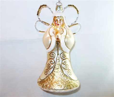 Christborn Beaded Angel Vintage Christmas Ornament Blown Glass Etsy Vintage Christmas